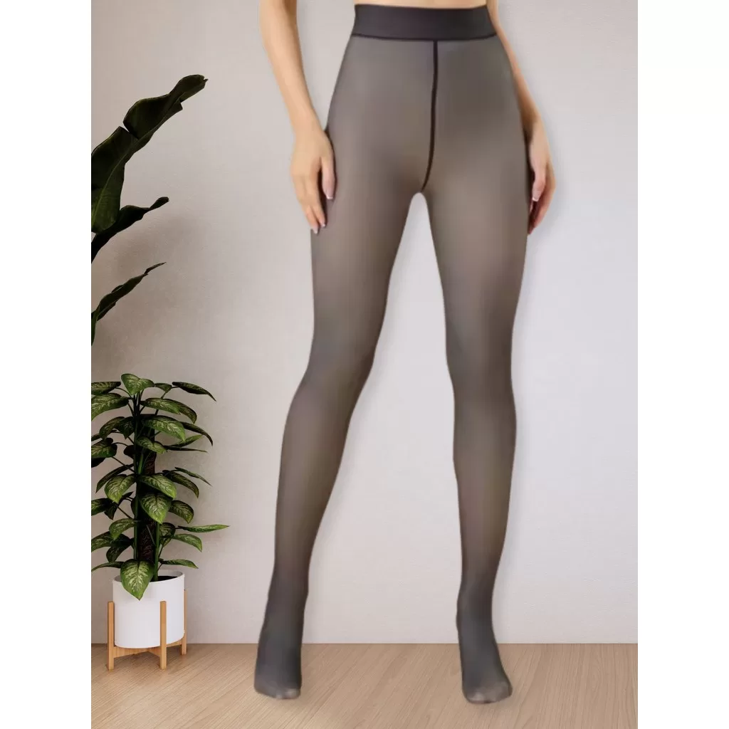 Meia Calça Translucida Peluciada Segunda Pele Suplex Forrada De Pelúcia Inverno Feminina