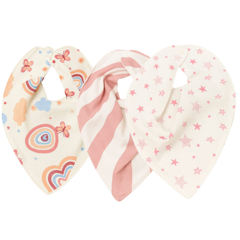 Kit 3 Babadores Bandana Bebê Algodão Premium Est