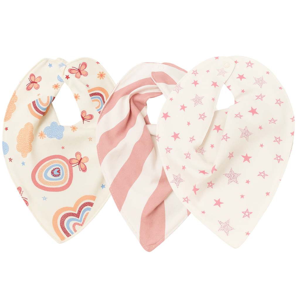Babador Bandana Bebê Algodão Premium Estampas Sortidos Menino Menina  1, Kit 3 ou 6 Unidades | Brubr