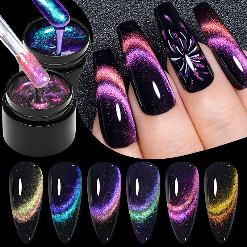 MTSSII 8ml Esmalte De Gel Magnético 9D Arco-Íris Semi Permanente Embeber Verniz Espumante Para Arte