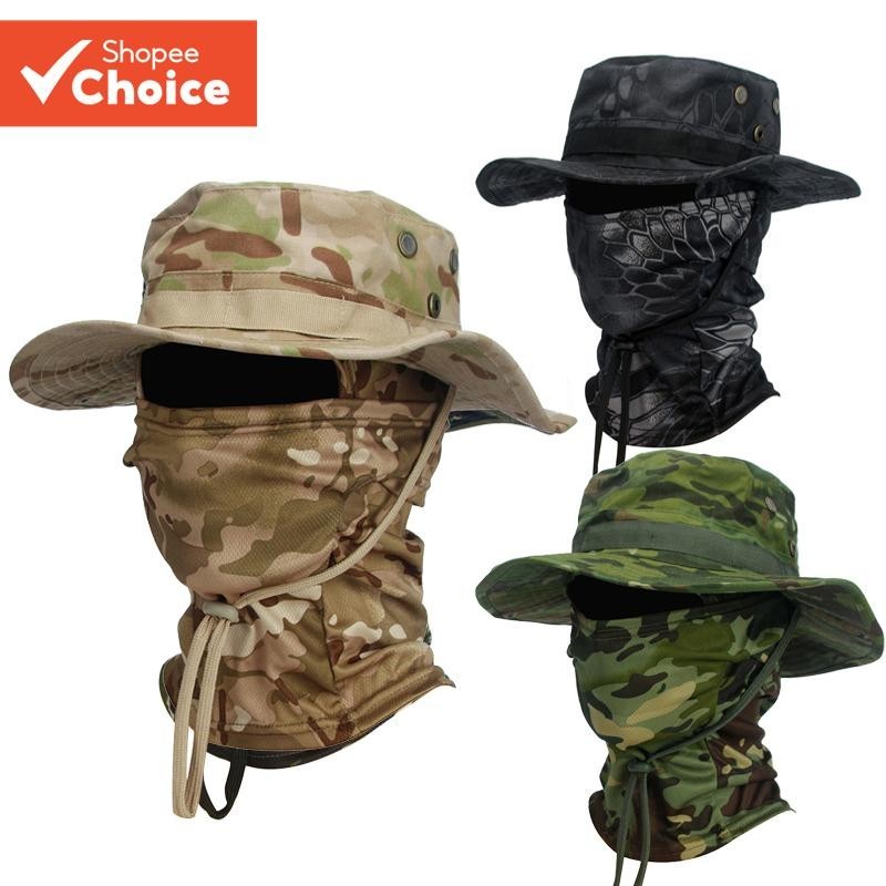 Boonie Chapéu Balaclava Terno Dobrável Macio Proteção Solar Boné De Pesca Respirável Pescador Caça A