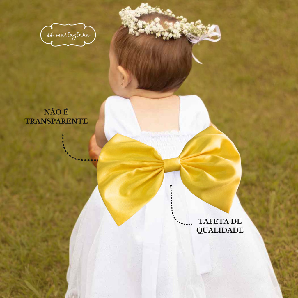 Laço Estruturado Traseiro acessorio para vestido AMARELO ESCURO REF4204