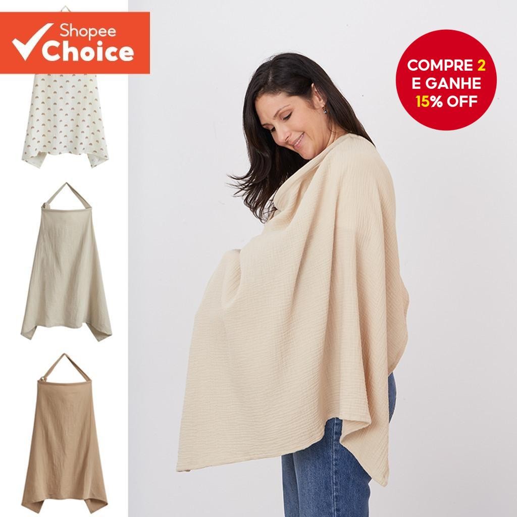 Capa De Enfermagem De Musselina , Xale De Amamentação 100 % Algodão Com Aro Ajustável E Dossel De As