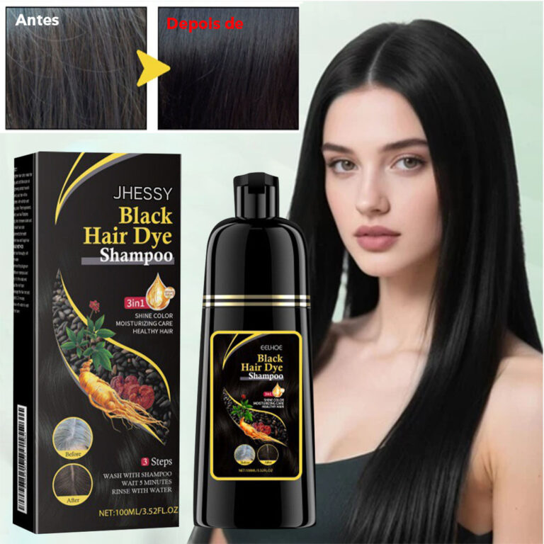 Shampoo Preto De Tintura De Cabelo Preto 3 Em 1 , 