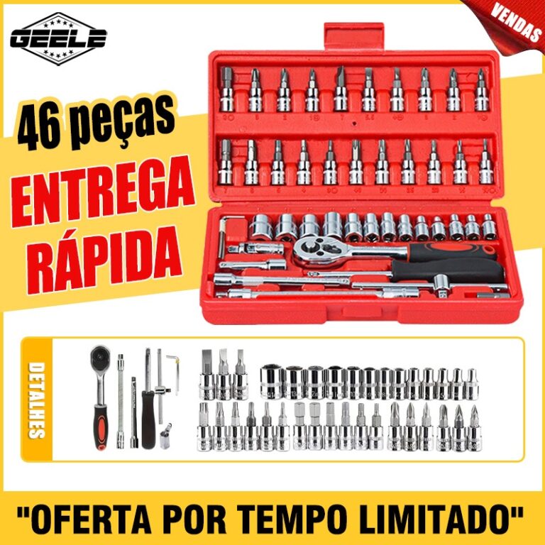 Kit Soquete 46 Peças – Aço Cr-V – Id