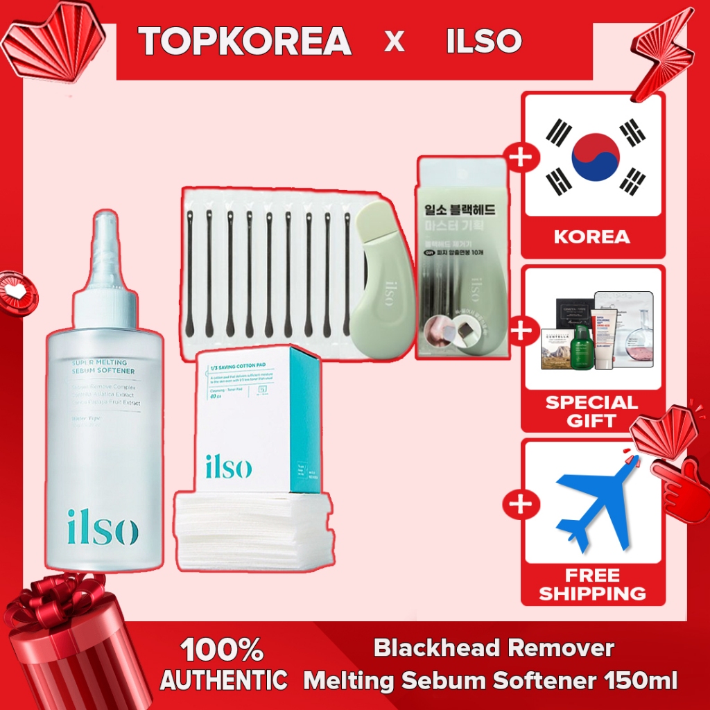 Ilso Blackhead Remover / Super Melting Sebum Softener 150ml (+40 Cotton) TOPKOREA Shipping from kore