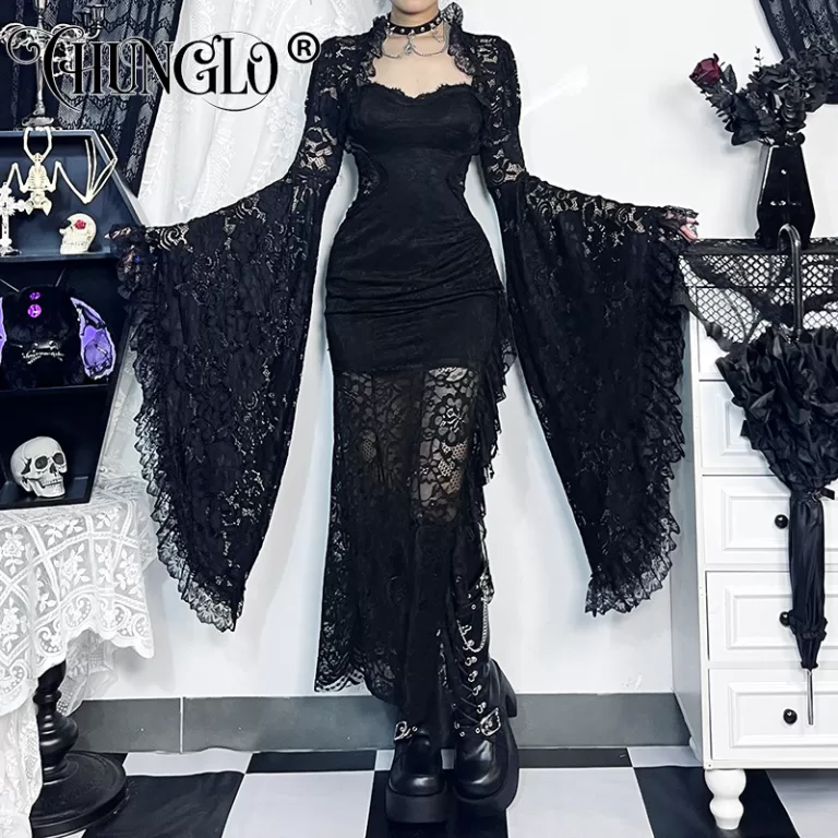 CHUNGLO Gótico Clássico Capa De Renda Ups Topo D