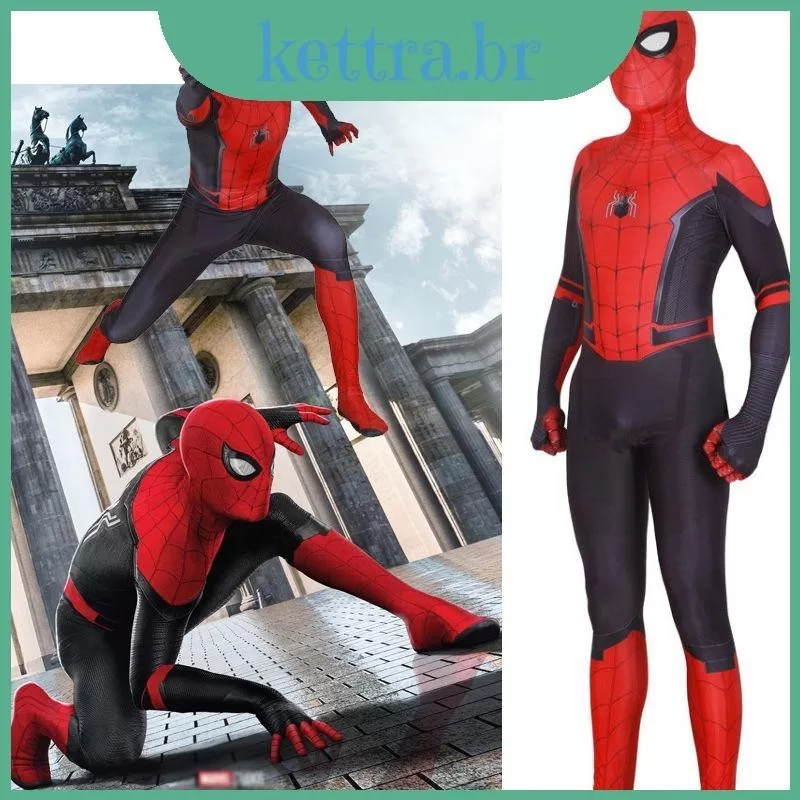 Homem Aranha Longe De Casa Peter Parker Adulto Kids Cosplay Traje De Fato