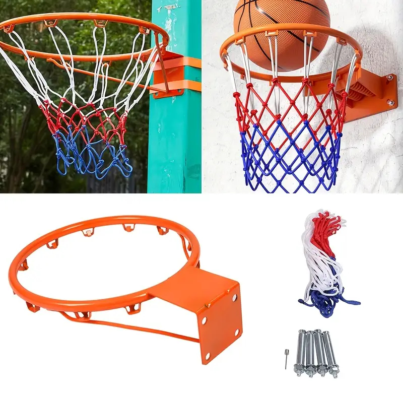 Aro de Basquete Cesta Tamanho Oficial Basquete Aço Carbono 45cm com Rede