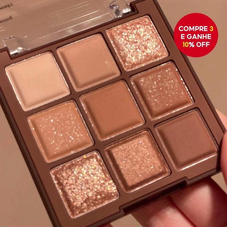 Paleta De Sombras De Nove , Com 9 Cores Tons De Te