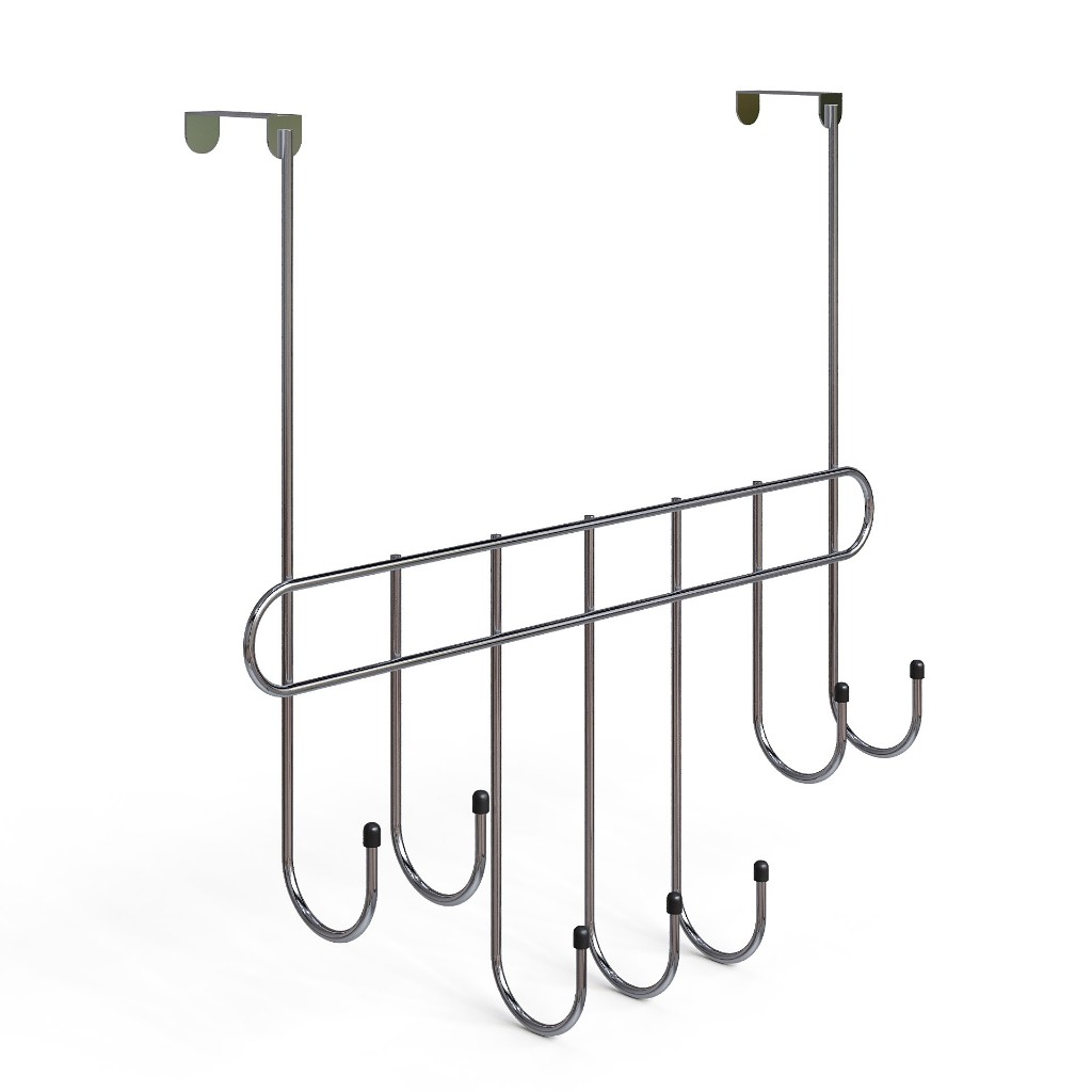 Suporte para Pendurar Roupas Cabideiro Porta Cromado Inox Preto Organizador
