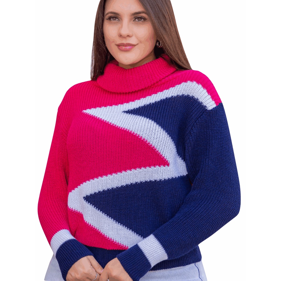 Roupa de inverno Feminina Manga Longa Tricô Grosso Lançamento