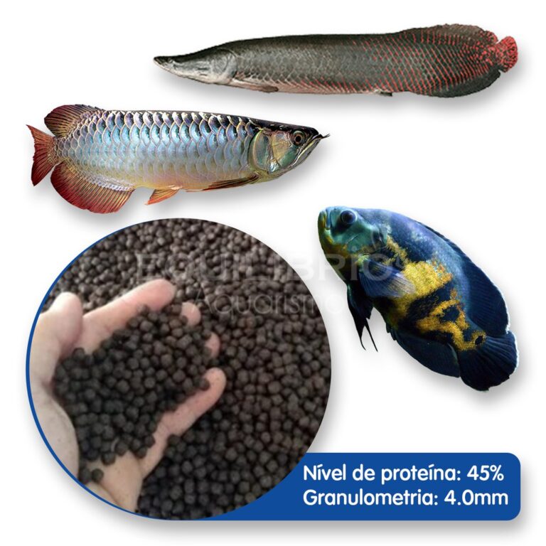Ração p/ Peixes Carnívoros, Pirarucu, Oscar, Ar