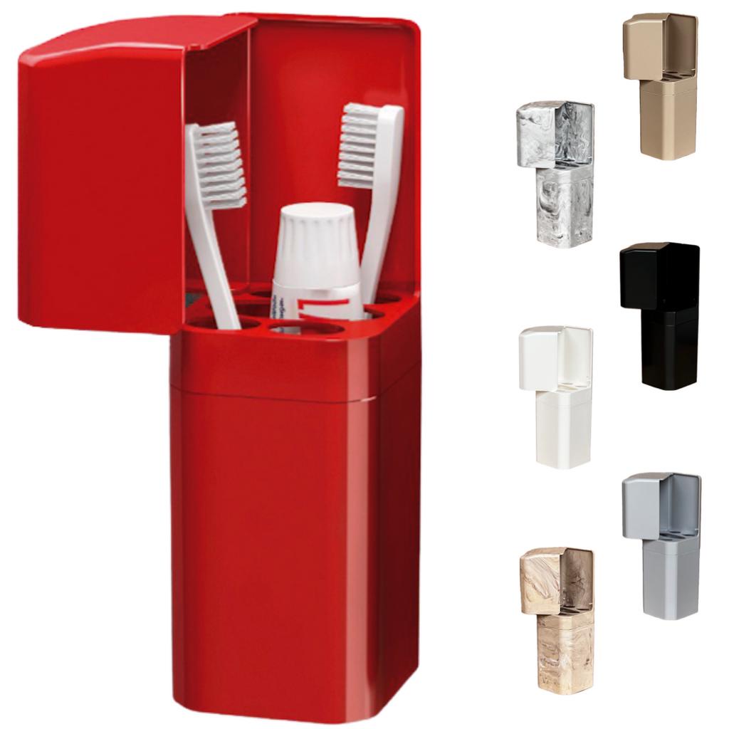 Porta Escovas e Creme Dental Encaixe Adesivo | Até 2 Uni Acessórios Banheiro Porta Pasta de Dente