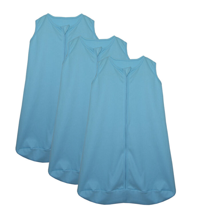 Kit 3 Saco de Dormir Bebê Azul Enxoval Pijama 100