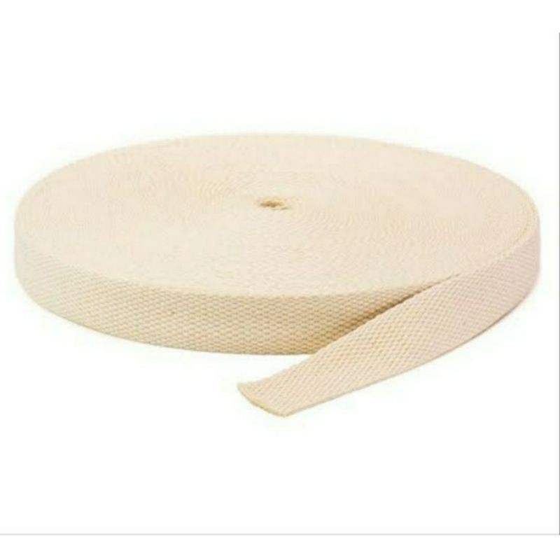 Fita Cadarço 100% Algodão cru trançado 25mm – 5 METROS