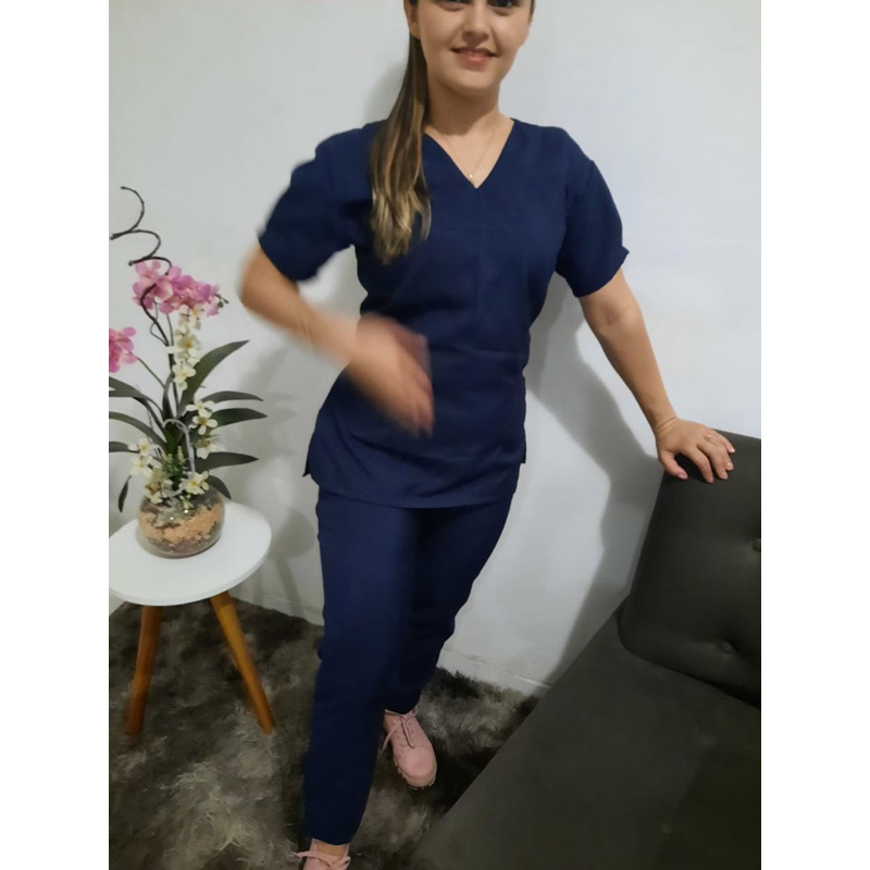 conjunto pijama  cirúrgico hospitalar/ Oxfordine/calca jogger.