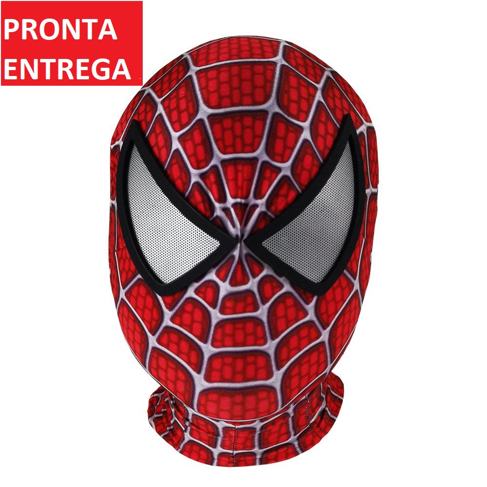 Máscara Homem Aranha adulta realista para Cosplay Fantasia Profissional Spiderman em spandex