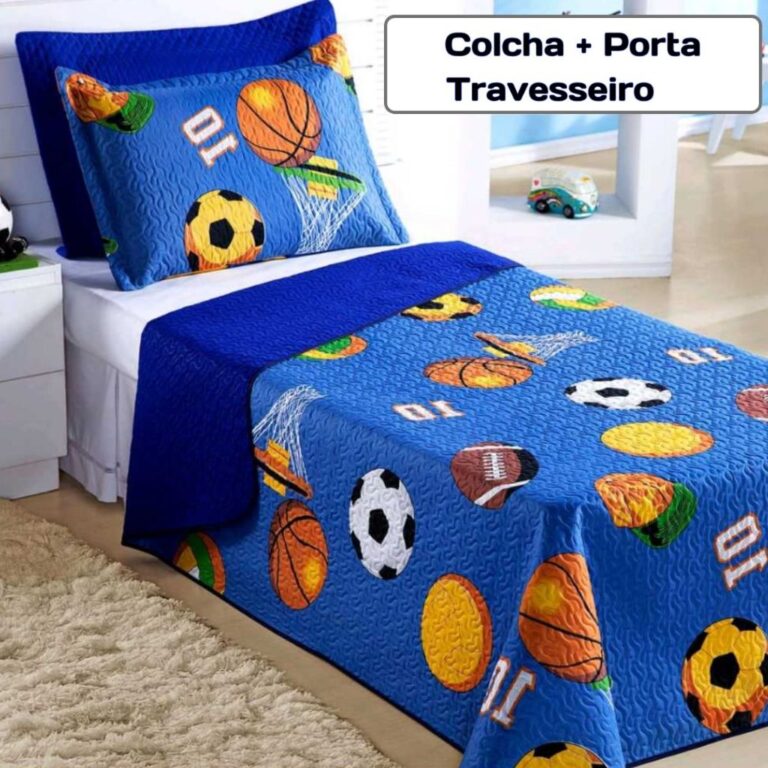 Colcha Cobre Leito Infantil  Menino 2 Peças Para 
