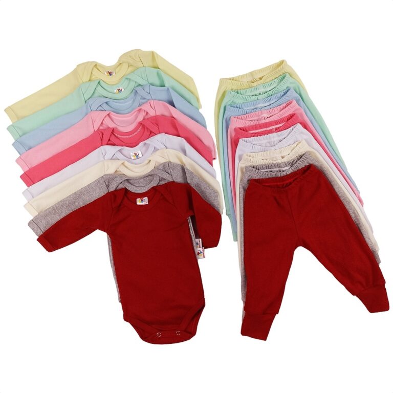 Kit roupas de bebê 12 Pçs Body Manga longa E Mij