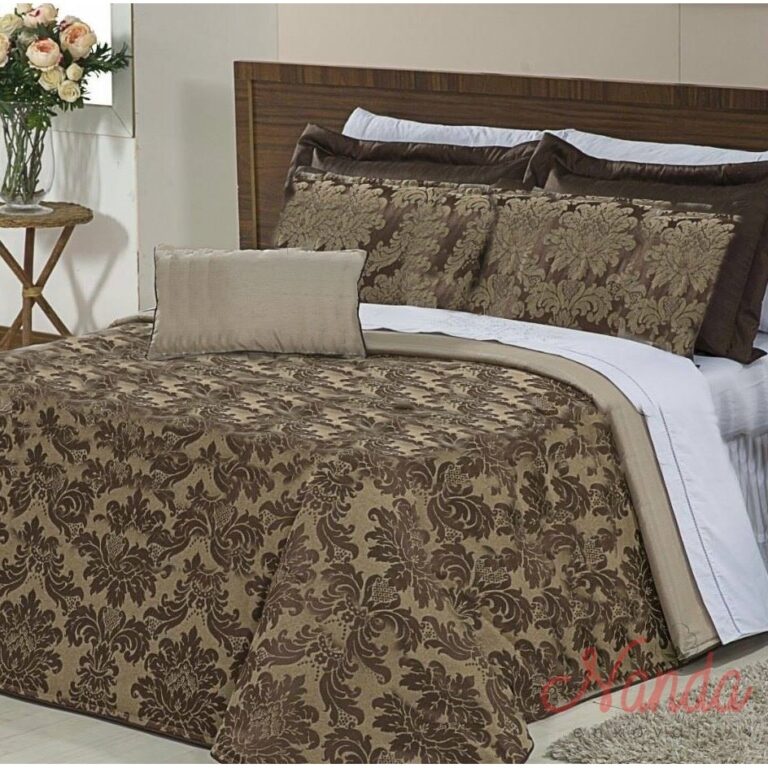 Cobre Leito Jacquard Super King 5 Peças Tecido Gr