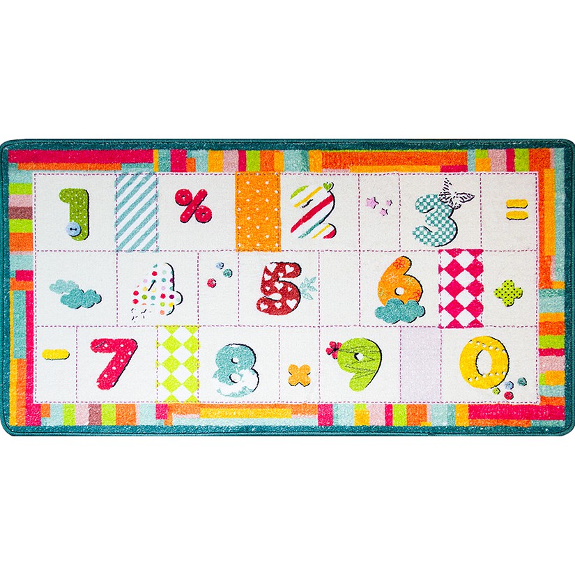 Tapete Infantil Macio Numeros Antiderrapante Inibe Fungos Quarto Grande Aconchegante 1,10 m x 57 cm