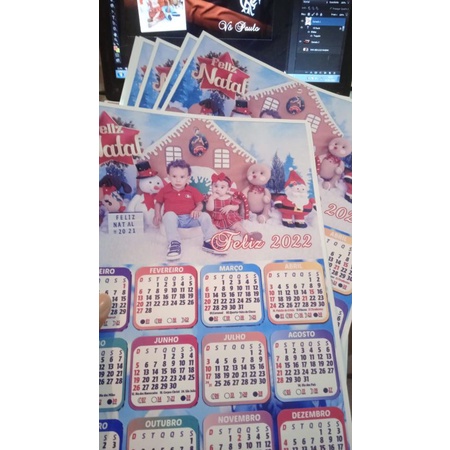 kit 15 unidades calendário tamanho a4