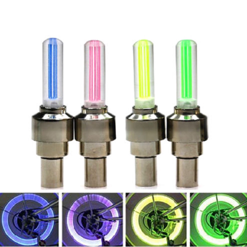 2 Peças Tampa De Válvula/Luzes LED Flash De Roda De Pneu
