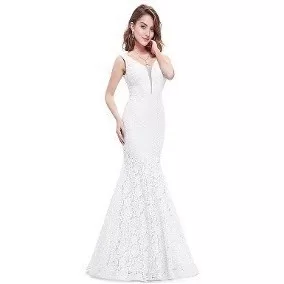 Vestido Longo Festa Noiva Madrinha Sereia Simples 