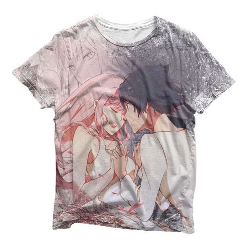 Camiseta Camisa Casal Zero Two E Hiro Mangá Dual 