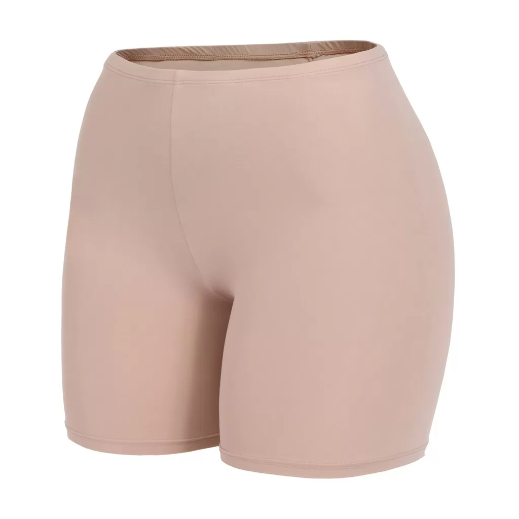 Short Feminino Segunda Pele Comprido Cintura Alta Poliamida Malha Fria Preto Bege