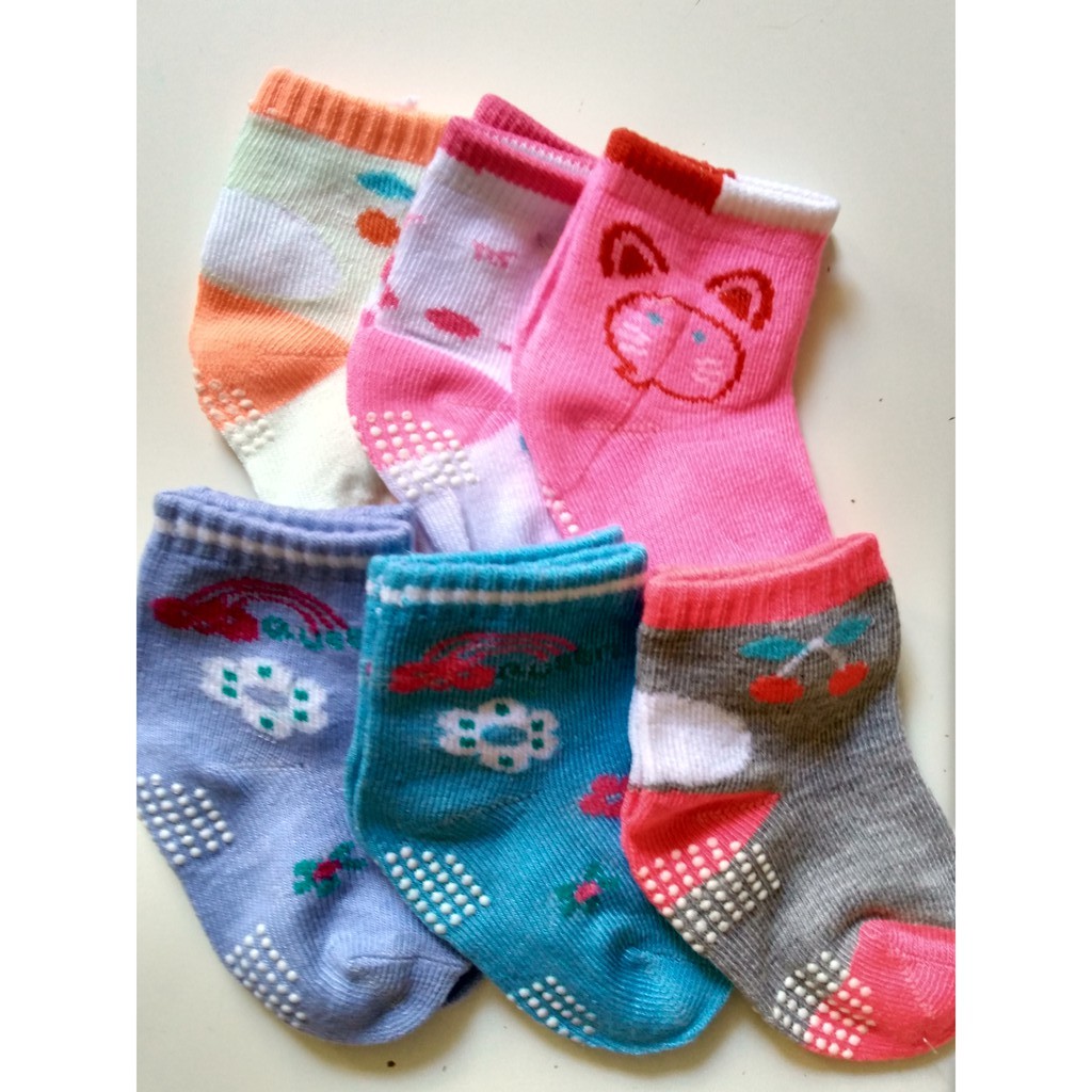 Kit 6 pares de  meias 0-12 meses bebê menina infantil