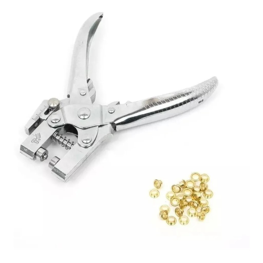 Alicate De Vazar Vazador E Pregar Ilhós 2 Em 1 + 100 Ilhós