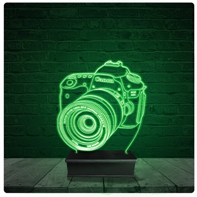 Luminária Abajur Acrílico Led – Câmera Canon Fotografia