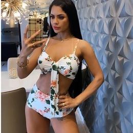 Biquíni Hot Pants Laço alcinha feminina Estampad