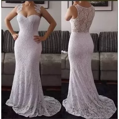 Vestido De Noiva Sereia Renda Com Aplique Chique