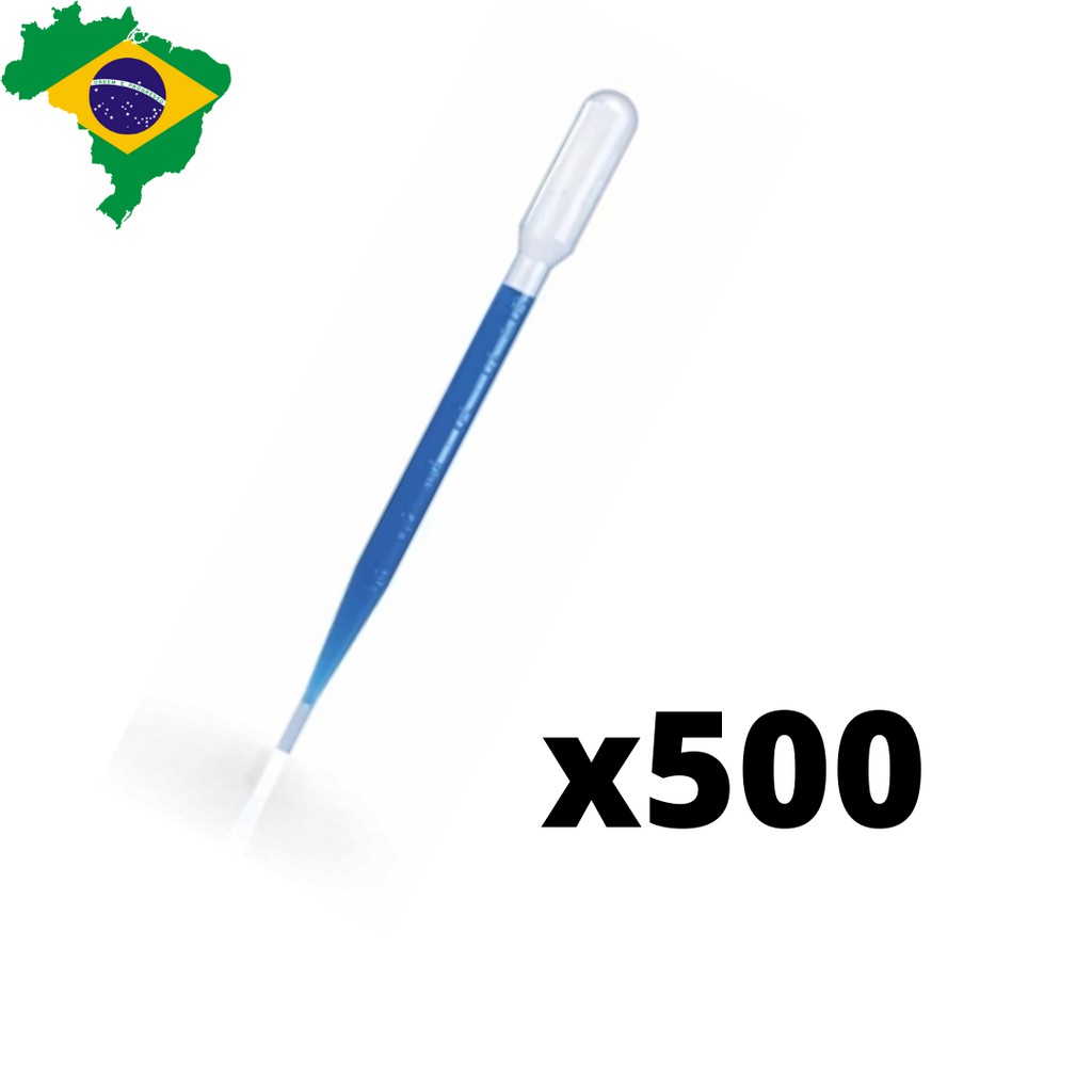 500 Unidades Pipeta Plástica 3ML Pasteur Conta Gotas