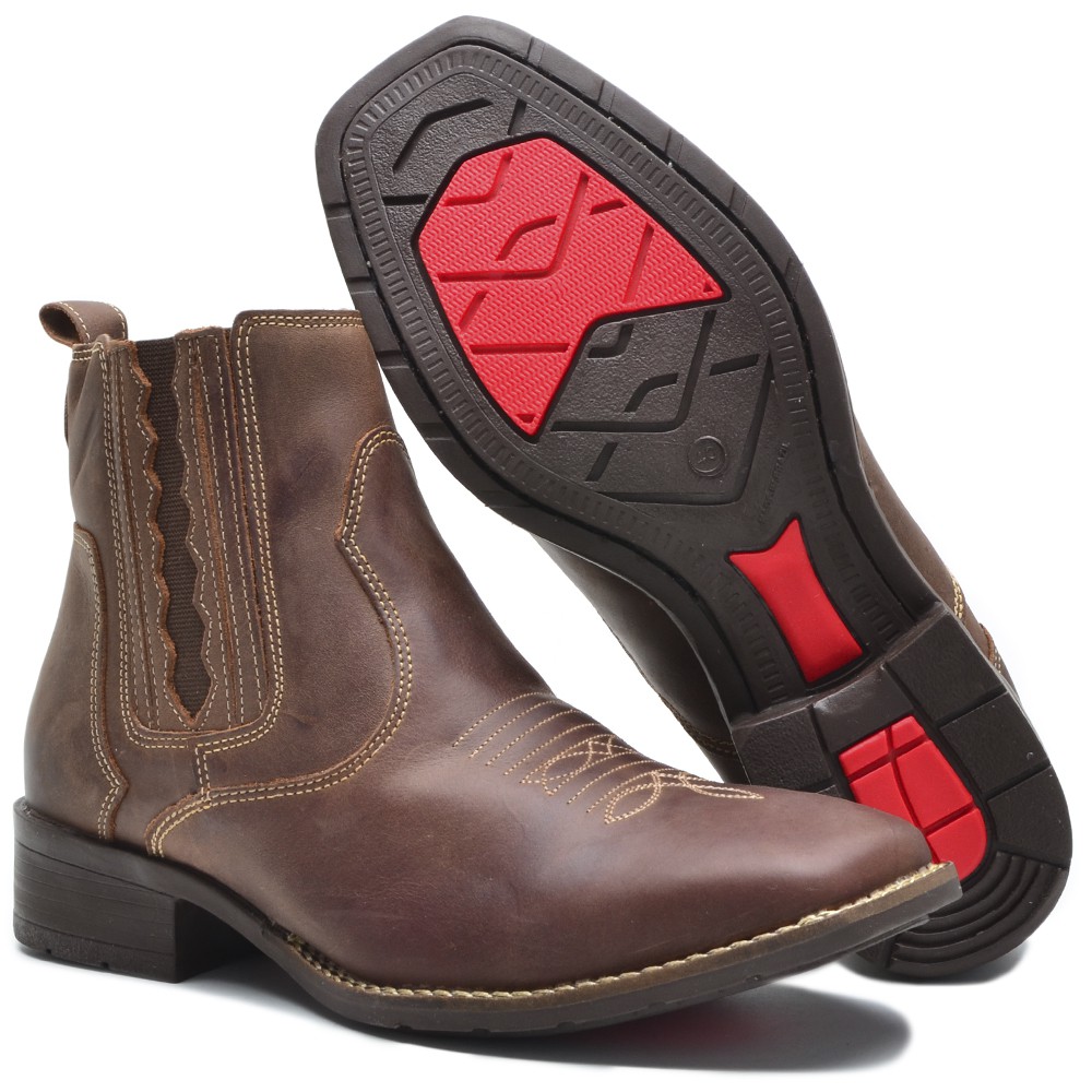 Botina Country Masculina Texana Café Cla-Cle