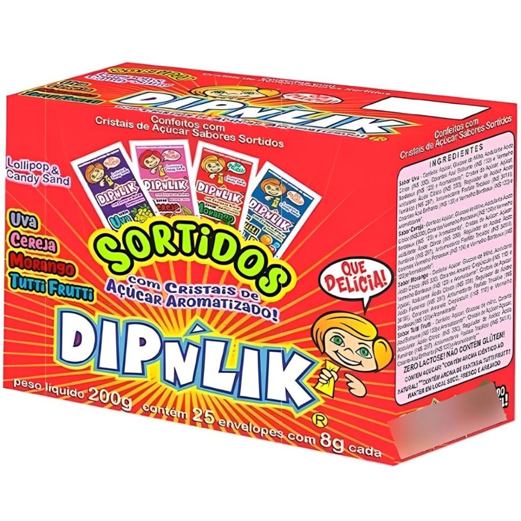 Pirulito Dipnlik Display C/25 Unidades 200g Nostálgico