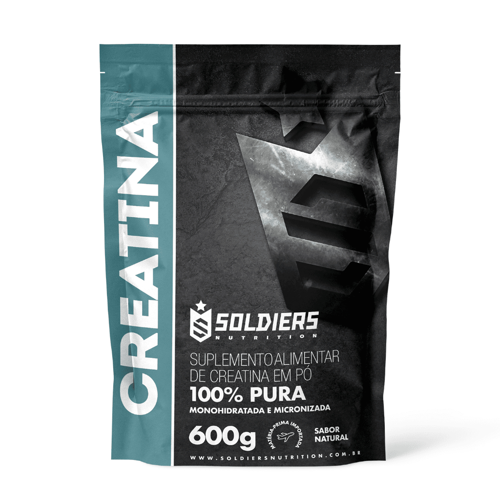 Creatina Monohidratada 600g 100% Pura Importada Soldiers Nutrition Suplemento Performance Muscular F