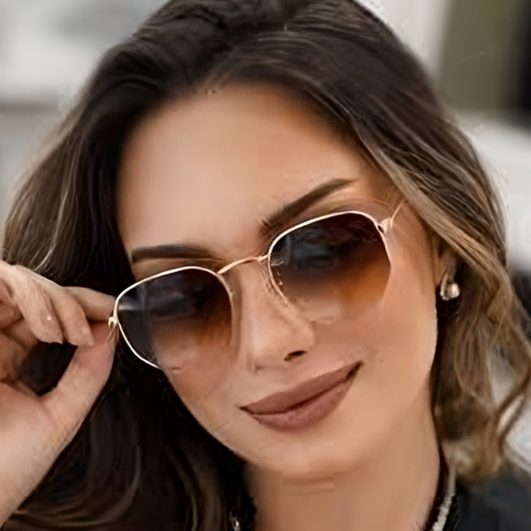 óculos de sol hexagonal masculino feminino com le