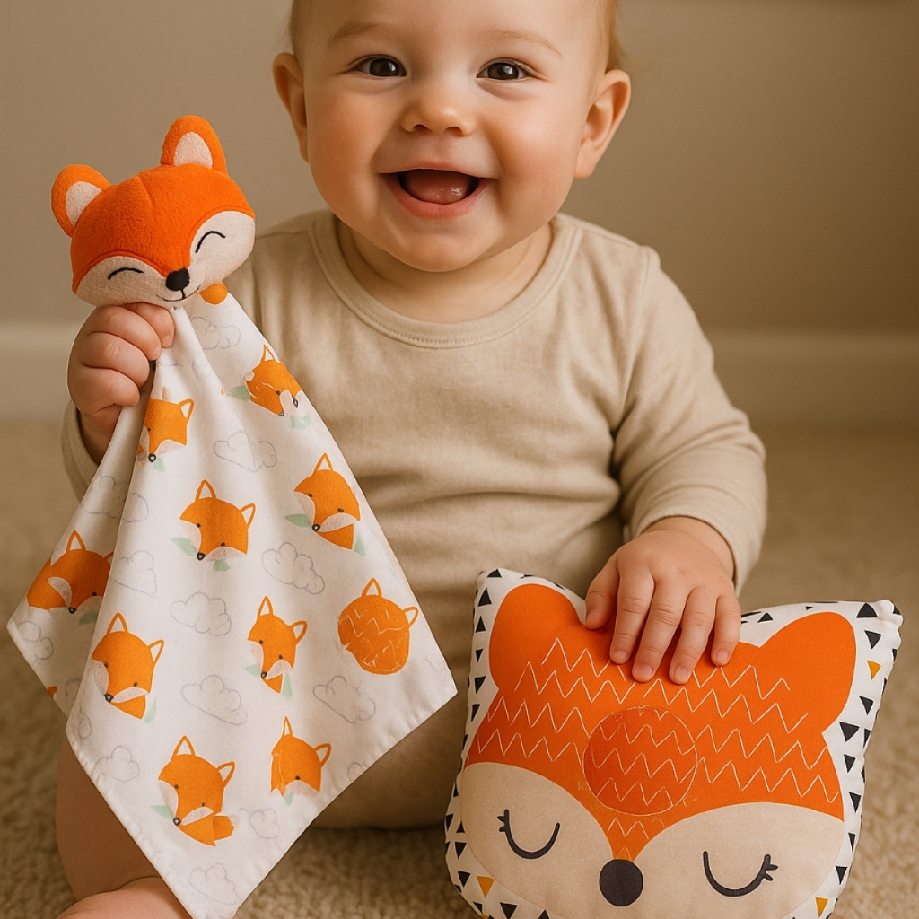 Kit Conjunto Naninha Paninho com Bichinho Pelúcia + Travesseiro Anatômico Bebê Apoio de Cabeça