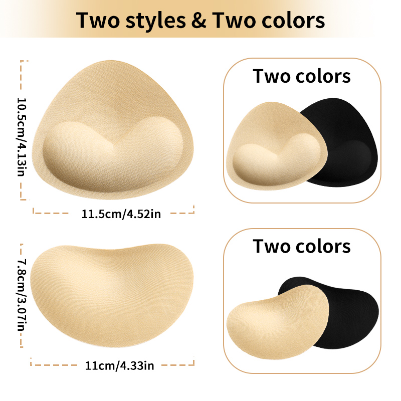 Formas de Seio em Silicone com Adesivo – Elevação para Trajes de Banho e Vestidos (Apricot/Preto, 2