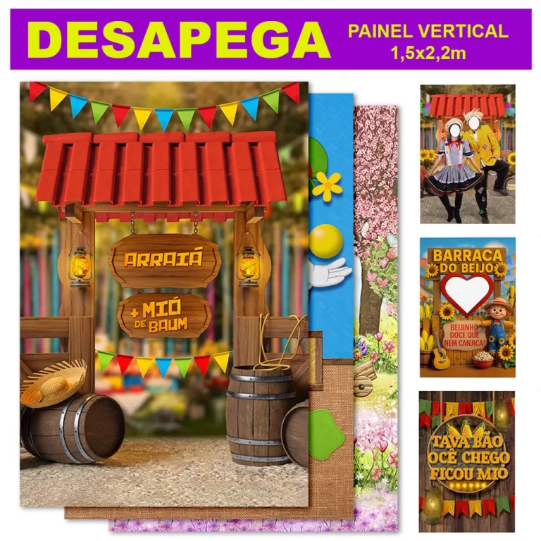 Painel de Festa Retangular Vários Modelos em Teci