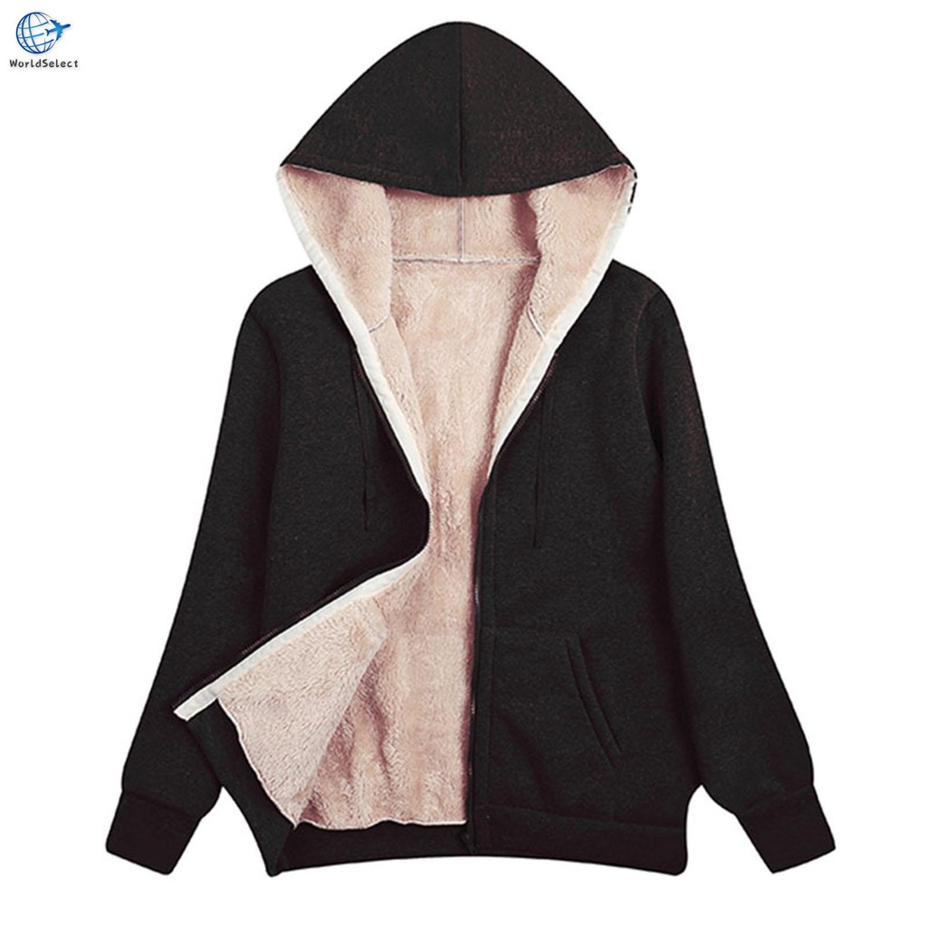 Jaqueta Feminina Com Capuz Moda Manga Comprida À Prova De Vento Quente Solta Para Mulheres Meninas