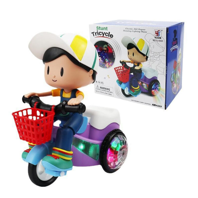 Triciclo Luminoso com Pedal, Rotação 360°, Mús