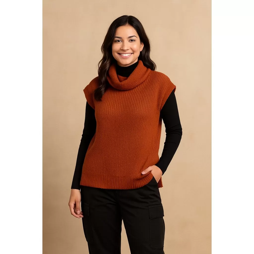 Tricot colete sem mangas regata inverno moda frio  para trabalho dia dia liso fashion