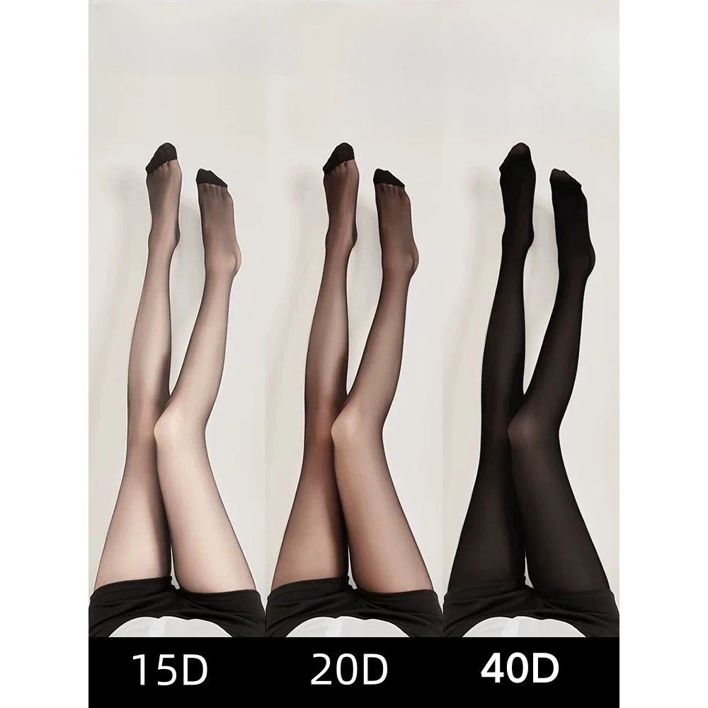 Conjunto de Meias Calças Transparentes 2/3 Pares – Ultra Fina 15/20/40 Denier, Estilo Europeu para E