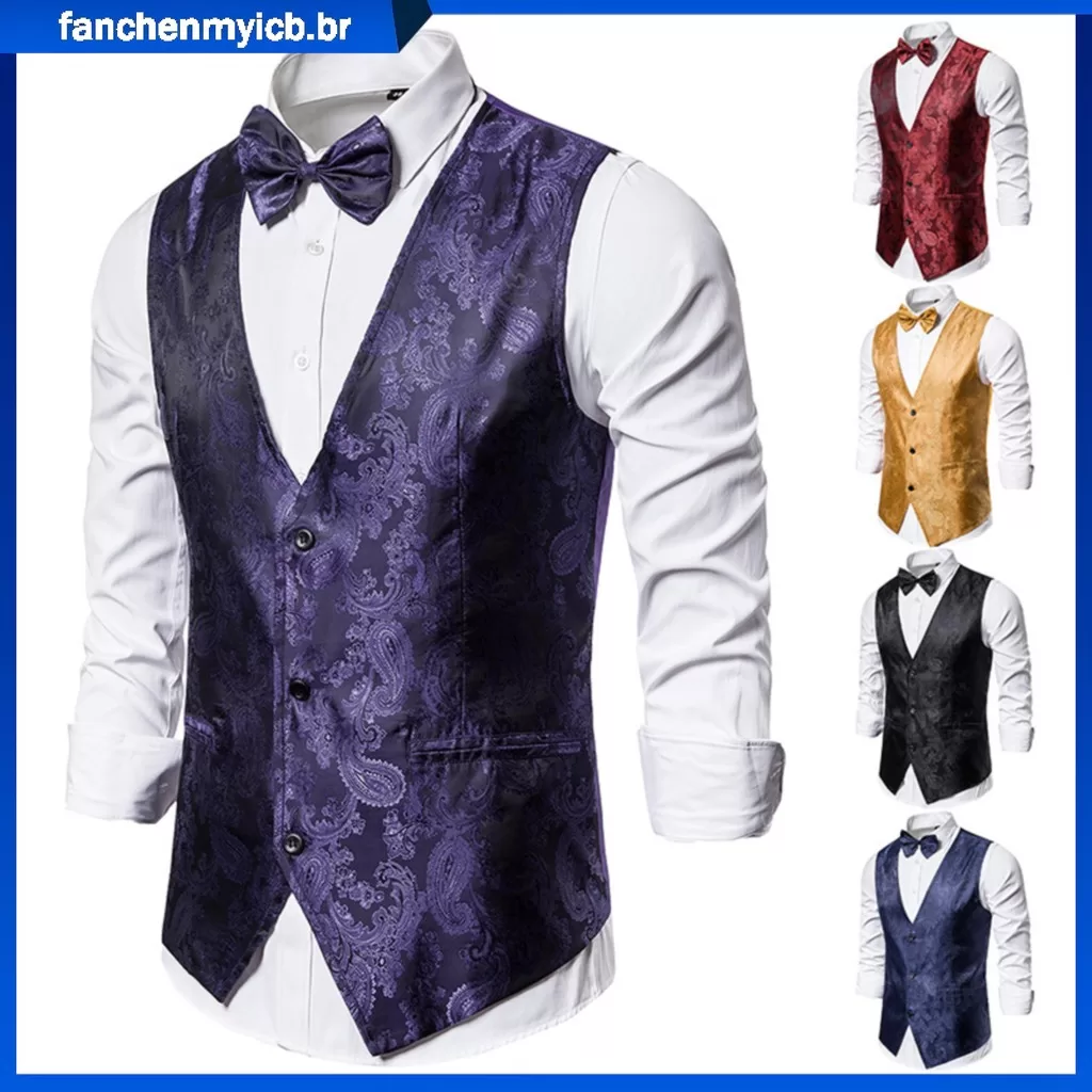Moda de Luxo dos homens Estilo Regulável Colete Social Para Business Show Banquete Festa Anfitrião d