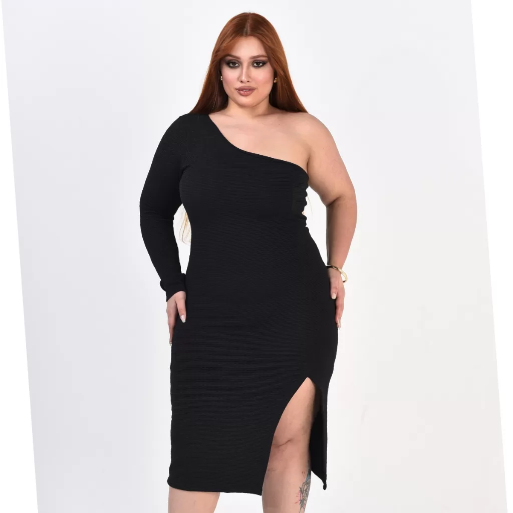 Vestido Plus Size Midi Manga Longa Inverno Tubinho Fenda Elastano Veste Até G4